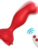 Vibrator cu plug anal ARMONY Pink, cu control prin telecomanda, in forma de trandafir, 9 functii de vibratie, culoarea rosie