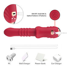 Vibrator ARMONY Point a Stimulating , cu funcție de penetrare automată, 9 funcții de vibrație, 9 funcții de penetrare, din silicon, roșu