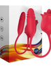 Vibrator dublu ARMONY Rose 3 in 1, în formă de trandafir, 10 funcții de aspirație, 10 funcții de vibrație, roșu