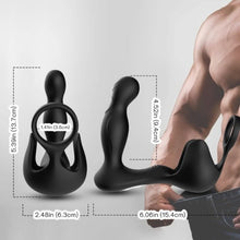 Vibrator anal și testicular ARMONY Surround, cu inel pentru penis și telecomandă, 3 funcții de rotație, 9 funcții de vibrație, negru