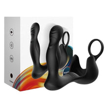 Vibrator anal și testicular ARMONY Surround, cu inel pentru penis și telecomandă, 3 funcții de rotație, 9 funcții de vibrație, negru