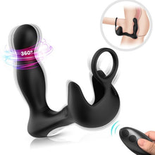 Vibrator anal și testicular ARMONY Surround, cu inel pentru penis și telecomandă, 3 funcții de rotație, 9 funcții de vibrație, negru