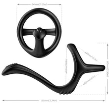 Inel dublu pentru penis ARMONY Treasure Double Anal Ring, cu capat pentru stimulare anala, din silicon, negru