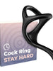 Inel dublu pentru penis ARMONY Treasure Double Anal Ring, cu capat pentru stimulare anala, din silicon, negru