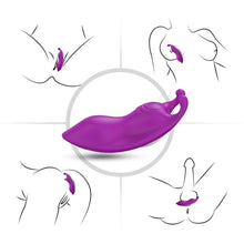 Vibrator pentru chilot ARMONY HoneyBee, cu telecomandă, design ergonomic, clips magnetic pentru fixare, 9 funcții de vibrație, mov, 10.2 cm
