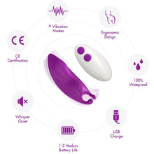 Vibrator pentru chilot ARMONY HoneyBee, cu telecomandă, design ergonomic, clips magnetic pentru fixare, 9 funcții de vibrație, mov, 10.2 cm