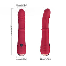 Vibrator ARMONY Point a Stimulating, cu 9 funcții de penetrare automată, 9 funcții de vibrație, funcție de încălzire, din silicon, roșu