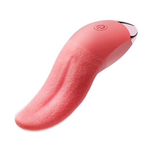 Stimulator clitoris ARMONY Tongue Vibrator & Stimulator, design în formă de limbă, 9 funcții de vibrație, din silicon moale, culoare roz, 12.5 cm