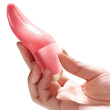 Stimulator clitoris ARMONY Tongue Vibrator & Stimulator, design în formă de limbă, 9 funcții de vibrație, din silicon moale, culoare roz, 12.5 cm