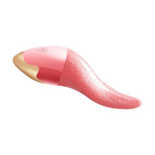 Stimulator clitoris ARMONY Tongue Vibrator & Stimulator, design în formă de limbă, 9 funcții de vibrație, din silicon moale, culoare roz, 12.5 cm