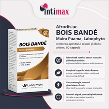 Afrodisiac BOIS BANDE - Muira Puama, Labophyto, cresterea apetitului sexual si libido, unisex, 60 capsule