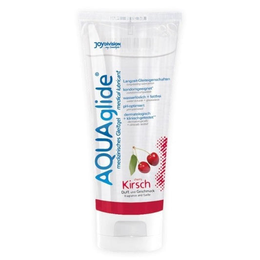 Lubrifiant cu aromă Aquaglide Cherry, pe bază de apă, cu aromă de cireșe, 100 ml