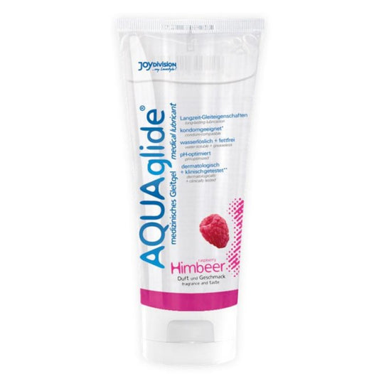 Lubrifiant cu aromă Aquaglide Raspberry, pe bază de apă, cu aromă de zmeură, 100 ml