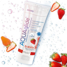 Lubrifiant cu aromă Aquaglide Strawberry, pe bază de apă, cu aromă de căpșuni, 100 ml