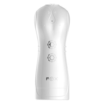 Masturbator interactiv B-SERIES Foxshow, cu funcție de sunet, 7 funcții de pulsații, 7 funcții de vibrație, 22.8 cm, alb
