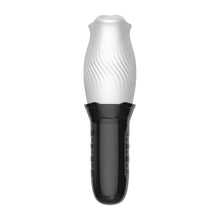 Masturbator automat B-SERIES Cyclone Blowjob Simulator, cu 5 funcții de rotație 360°, 10 funcții de vibrație, alb cu negru