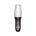 Masturbator automat B-SERIES Cyclone Blowjob Simulator, cu 5 funcții de rotație 360°, 10 funcții de vibrație, alb cu negru