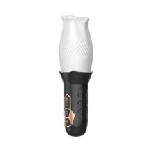 Masturbator automat B-SERIES Cyclone Blowjob Simulator, cu 5 funcții de rotație 360°, 10 funcții de vibrație, alb cu negru