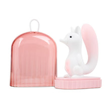 Stimulator clitoris B-SERIES Squirrel Smart Tail, în formă de veveriță, control prin aplicație, 7 funcții de vibrație, 7 tipuri de aspirație, încălzire, alb