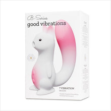 Stimulator clitoris B-SERIES Squirrel Smart Tail, în formă de veveriță, control prin aplicație, 7 funcții de vibrație, 7 tipuri de aspirație, încălzire, alb