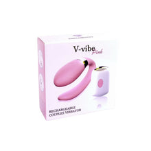 Vibrator B-SERIES V-Vibe, pentru stimularea clitorisului și punctului G, 7 funcții de vibrații, control prin telecomandă, roz