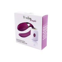 Vibrator B-SERIES V-Vibe, pentru stimularea clitorisului și punctului G, 7 funcții de vibrații, control prin telecomandă, mov