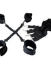 Set bondage FETISH B-SERIES Hidden Desire Chest, pentru jocuri erotice BDSM, cătușe pentru mâini și picioare cu 6 accesorii, negru
