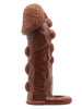 Manșon cu inel pentru testicule BAILE Brave Man, pentru extensia penisului, întârzierea ejaculării și stimulare, 14 cm, maro