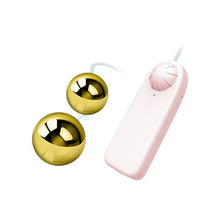 Bile vibratoare BAILE Golden Ball, pentru stimulare vaginală sau anală, control prin telecomandă cu fir, culoare auriu