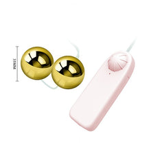 Bile vibratoare BAILE Golden Ball, pentru stimulare vaginală sau anală, control prin telecomandă cu fir, culoare auriu