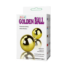 Bile vibratoare BAILE Golden Ball, pentru stimulare vaginală sau anală, control prin telecomandă cu fir, culoare auriu