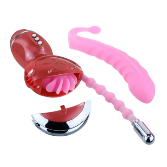 Vibrator BAILE Rolling Fun II, în formă de roată, pentru clitoris și punctul G, funcție de simulare sex oral, 6 funcții de rotație, roz
