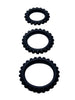 Set 3 inele pentru penis BAILE Titan, pentru întârzierea ejaculării, din silicon, diametre 1.9 cm, 2.4 cm și 2.8 cm, negru