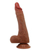 Dildo vibrator BAILE Beautiful Calisto, cu funcții de rotație, penetrare automată și vibrații, cu ventuză, material moale, 25 cm, culoare naturală