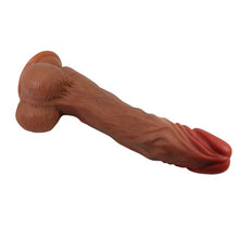 Dildo vibrator BAILE Beautiful Calisto, cu funcții de rotație, penetrare automată și vibrații, cu ventuză, material moale, 25 cm, culoare naturală