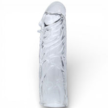 Manșon realist BAILE Penis Sleeve Transparent, pentru extensia penisului, din TPR , 13 cm, transparent