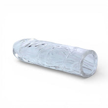 Manșon realist BAILE Penis Sleeve Transparent, pentru extensia penisului, din TPR , 13 cm, transparent