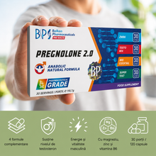 Set capsule BALKAN PHARMACEUTICALS Pregnolone 2.0, cu 4 tipuri de formule pentru testosteron, energie și potență, 120 capsule