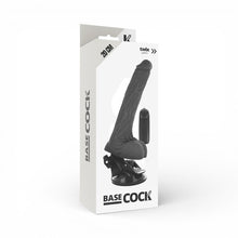Vibrator BASECOCK Realistic Black Remove Control, realistic, cu telecomandă, vibrații puternice, bază cu ventuză detașabilă, negru, 20 cm