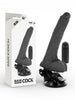 Vibrator BASECOCK Realistic Black Remove Control, realistic, cu telecomandă, vibrații puternice, bază cu ventuză detașabilă, negru, 20 cm