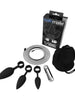 Set plug anal BATHMATE Anal Training Plugs Vibe, 3 dopuri anale + vibrator bullet cu 10 funcții de vibrație, negru cu argintiu