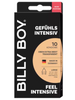 Prezervative BILLY BOY Feel Intensive, din latex natural, lubrifiate și rezistente, diametru 55-62 mm, culoare transparent, 10 buc