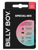 Prezervative BILLY BOY Special Mix, din latex natural, lubrifiate și rezistente, diametru 52 / 55-62 mm, transparente, 4 buc