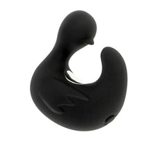 Vibrator pentru deget BLACK & SILVER Ducky Vibrating Thimble, în formă de rățușcă, cu 11 funcții de vibrație, negru