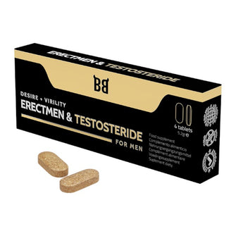 Capsule BLACK BULL Erectmen & Testosteride, pentru erecții puternice, potență și testosteron, 4 buc (PTS)