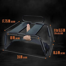 Scaun pentru sex BLUSH Temptasia Surrender Sex Chair, mobilier erotic pentru poziții sexuale, cu dildo vibrator inclus, negru