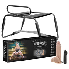 Scaun pentru sex BLUSH Temptasia Surrender Sex Chair, mobilier erotic pentru poziții sexuale, cu dildo vibrator inclus, negru