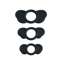 Set 3 inele pentru penis B SERIES POWER Elephant Rings, pentru stimularea erectiei, din silicon, negru, diametre 18 mm / 23 mm / 26mm