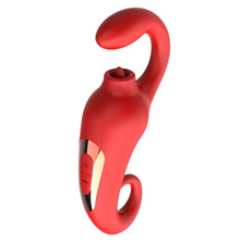 Vibrator BSeries - Merfi, pentru stimularea interna si clitoridiana, 10 fuctii de vibratie, 17.8 cm ,rosu