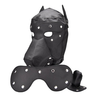 Cagula Bound to Please - Dog Mask, pentru jocuri erotice BDSM, Negru N12240